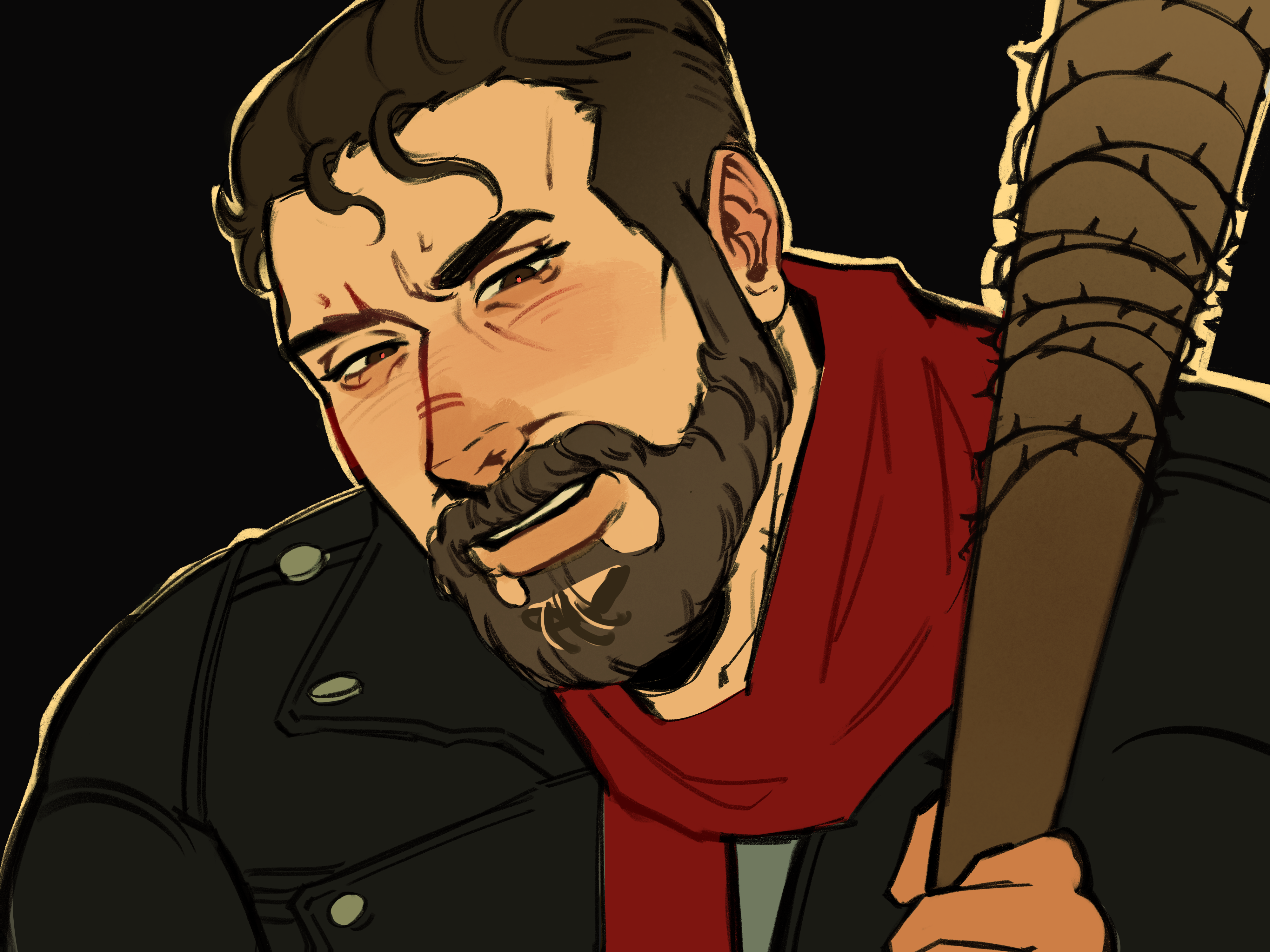Negan Bust Flat Colors Example